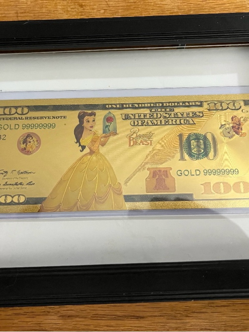 Gold Novelty Beauty and the Beast Bill - Belle Design